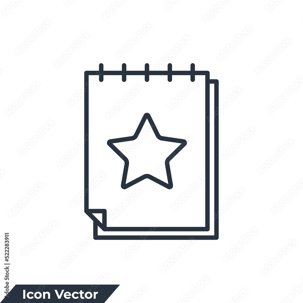 wish list icon logo vector illustration. star in notebook symbol template for graphic and web design collection wish list icon logo vector illustration. star in notebook symbol template for graphic and web design collection