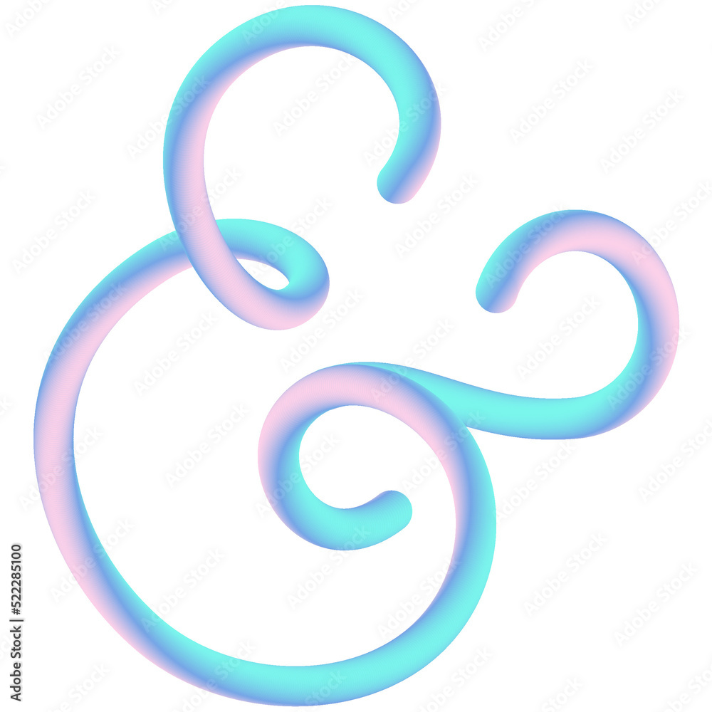 Elegant 3d ampersand symbol.