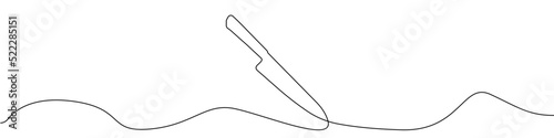 Kitchen knife icon line continuous drawing vector. One line Kitchen knife icon vector background. Kitchen knife icon. Continuous outline of a Kitchen knife icon.