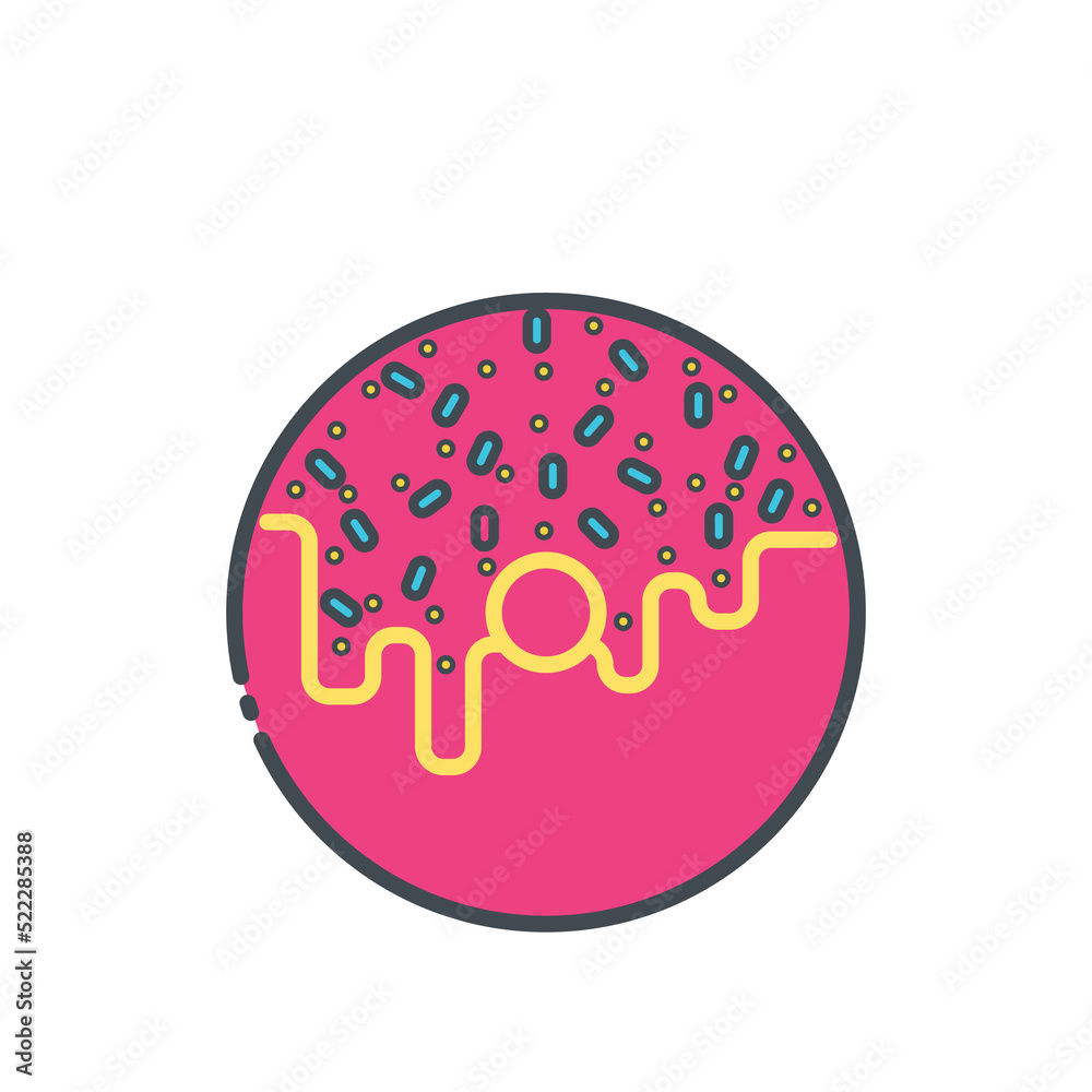 Donut icon. Lineal color style. Can be used for web and mobile.