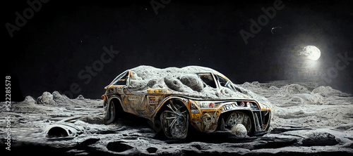 Rusty Car On The Moon