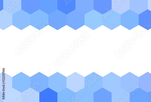 青色の六角形フレーム