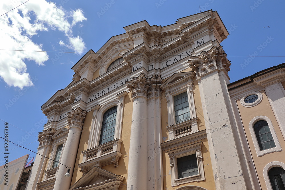 Santi Ambrogio e Carlo al Corso Basilica Exterior in Rome, Italy