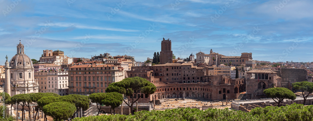 aerial view of Rome panorama