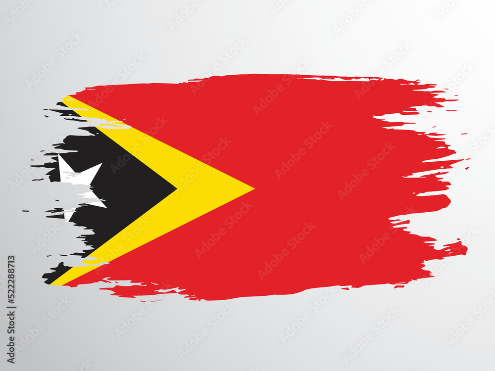 Flag of East Timor (Timor-Leste) painted with a brush Flag of East Timor (Timor-Leste) painted with a brush