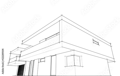 Modern house architectural drawing