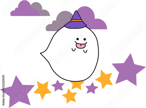 ハロウィンのお化け、星の橋を渡る
