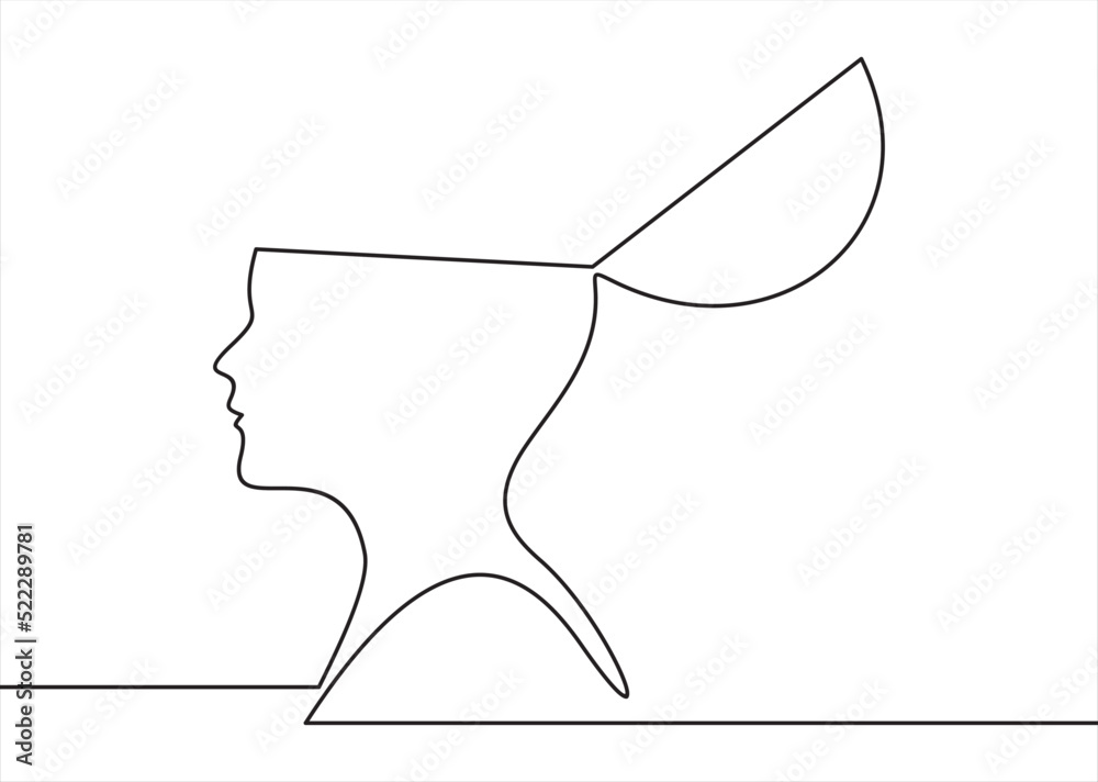 Fototapeta premium Creative thinking, imagination, genius, thought process. Line with editable stroke