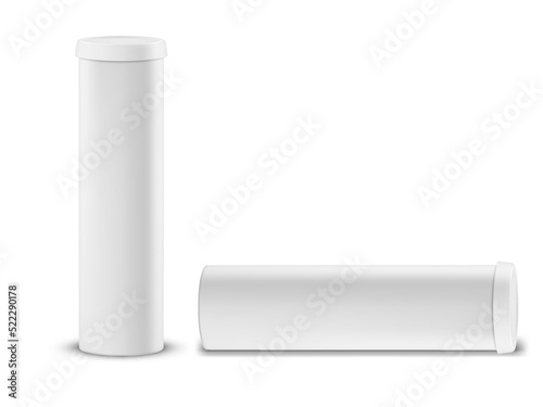 White Plastic Tube Isolated On White Background