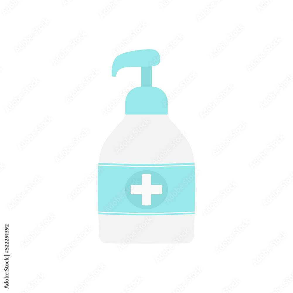 Fototapeta premium medical antiseptic isolated on white, vector illustration