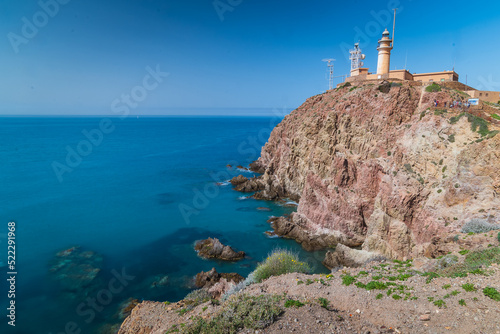 Cityscape of "Cabo de Gata Lighthouse and Arrecife de las Sirenas" (Almeria, Spain)