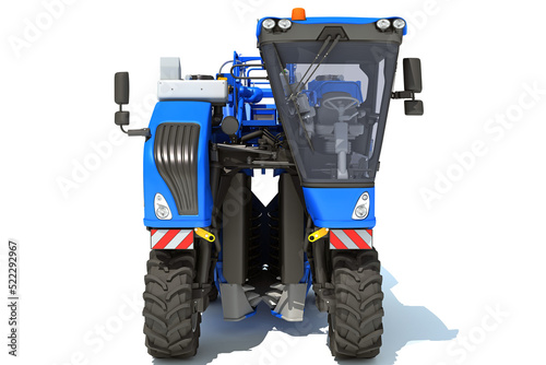 Grape Harvester 3D rendering on white background