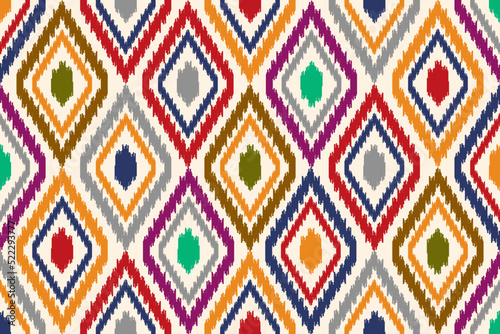 ikat seamless diamond pattern Can be used in fabric design for background  wallpaper  carpet  textile  clothing  wrapping  accessories  decorative paper  embroidery illustration vector.