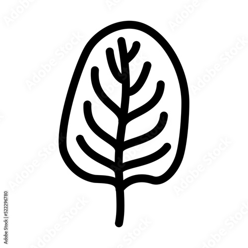 spinach leaf line icon vector. spinach leaf sign. isolated contour symbol black illustration