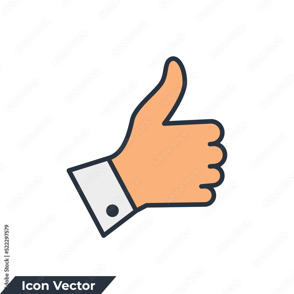 thumb up icon logo vector illustration. A like button for social networking services symbol template for graphic and web design collection