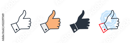 thumb up icon logo vector illustration. A like button for social networking services symbol template for graphic and web design collection