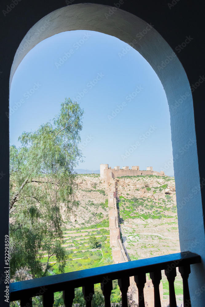 Cityscape of the Alcazaba (castle) of Almeria (Almeria, Spain)