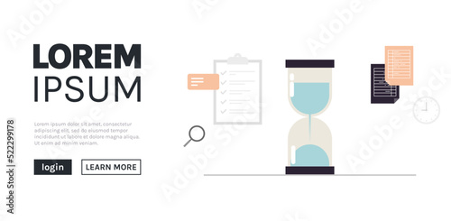 Planning day scheduling appointment agenda and meeting plan time management concept flat vector illustration.