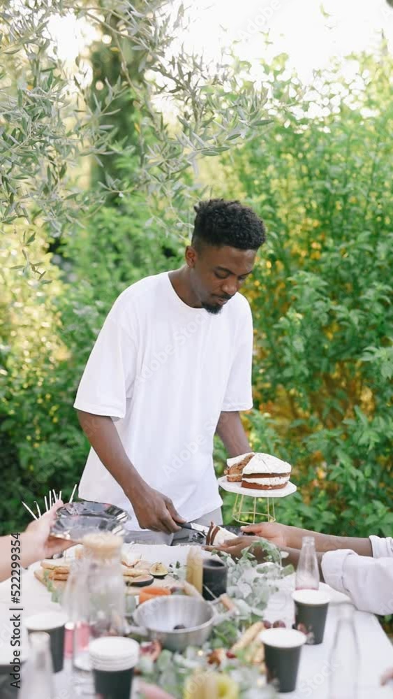 Guy bringing the cake to the table Guy bringing the cake to the table