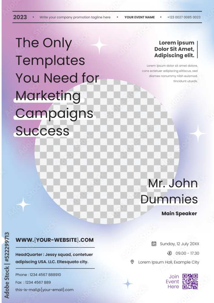 Gradient Mesh and Clean Style Flyer Templates, Suitable for marketing, conference, and other events Gradient Mesh and Clean Style Flyer Templates, Suitable for marketing, conference, and other events