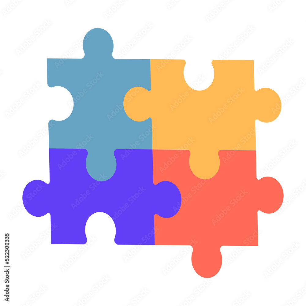 Autism symbol, icon in puzzle shape, colorful isolated on white background. Autism awareness, tolerance concept. Autism symbol, icon in puzzle shape, colorful isolated on white background. Autism awareness, tolerance concept.