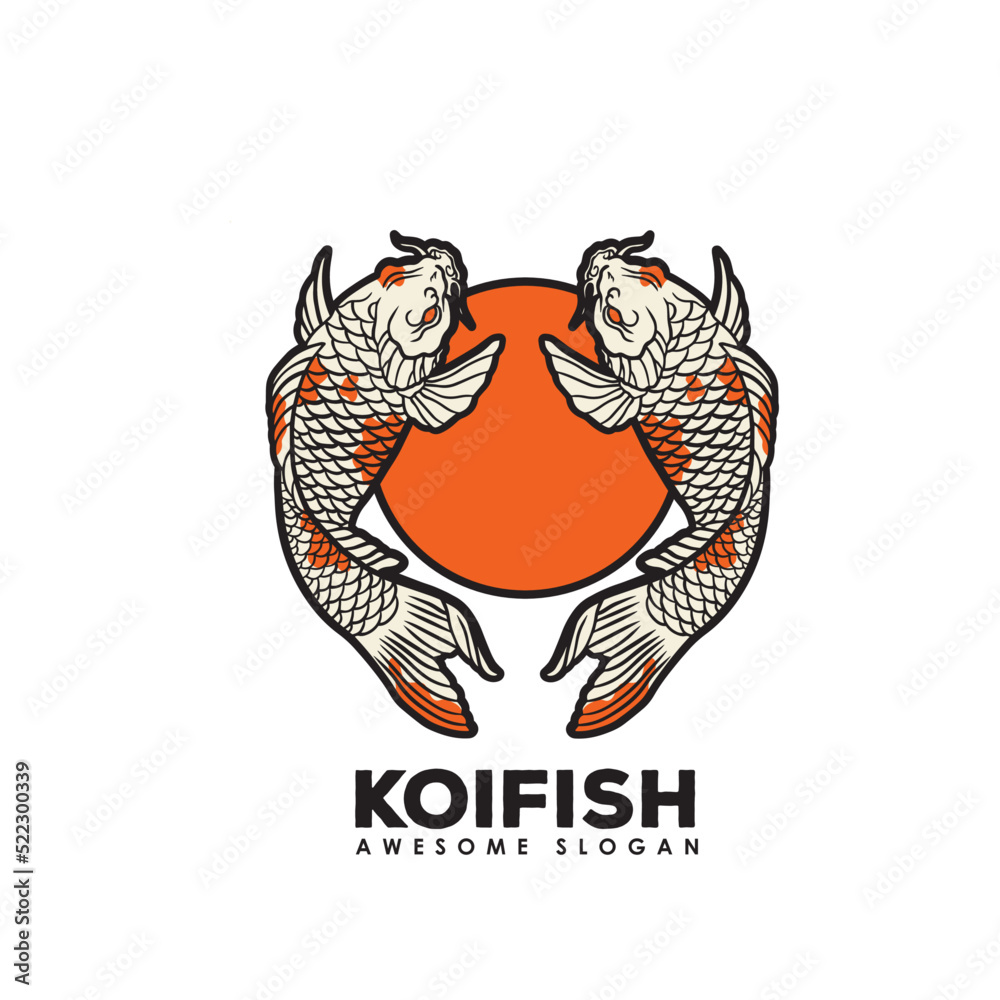 Fish koi logo and symbol vector image Fish koi logo and symbol vector image