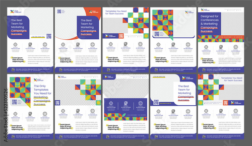 Geometric Style Conference Flyer or brochures in A4 Size, Professional, and Modern