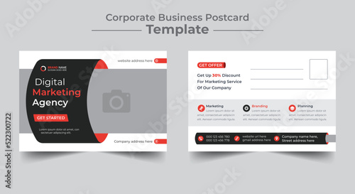 Corporate business postcard or eddm postcard design template layout, digital marketing business postcard