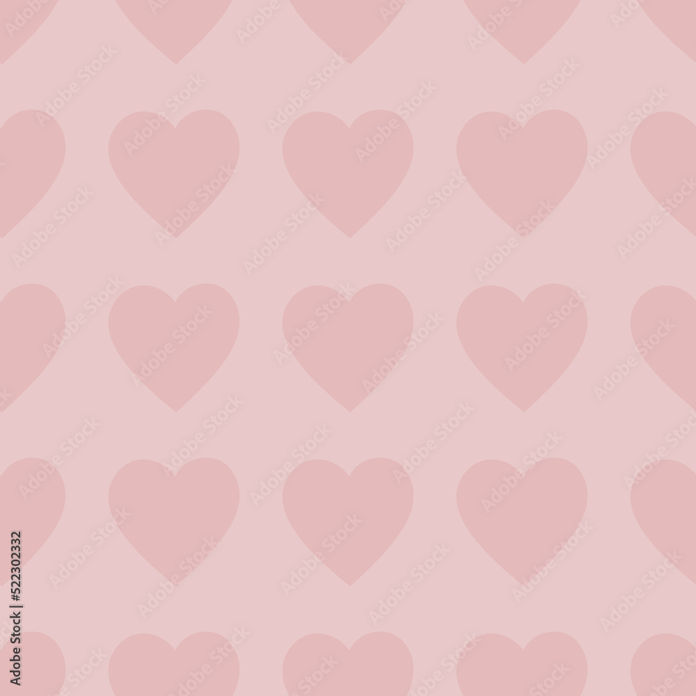 Vector seamless pattern with hearts on a pink background