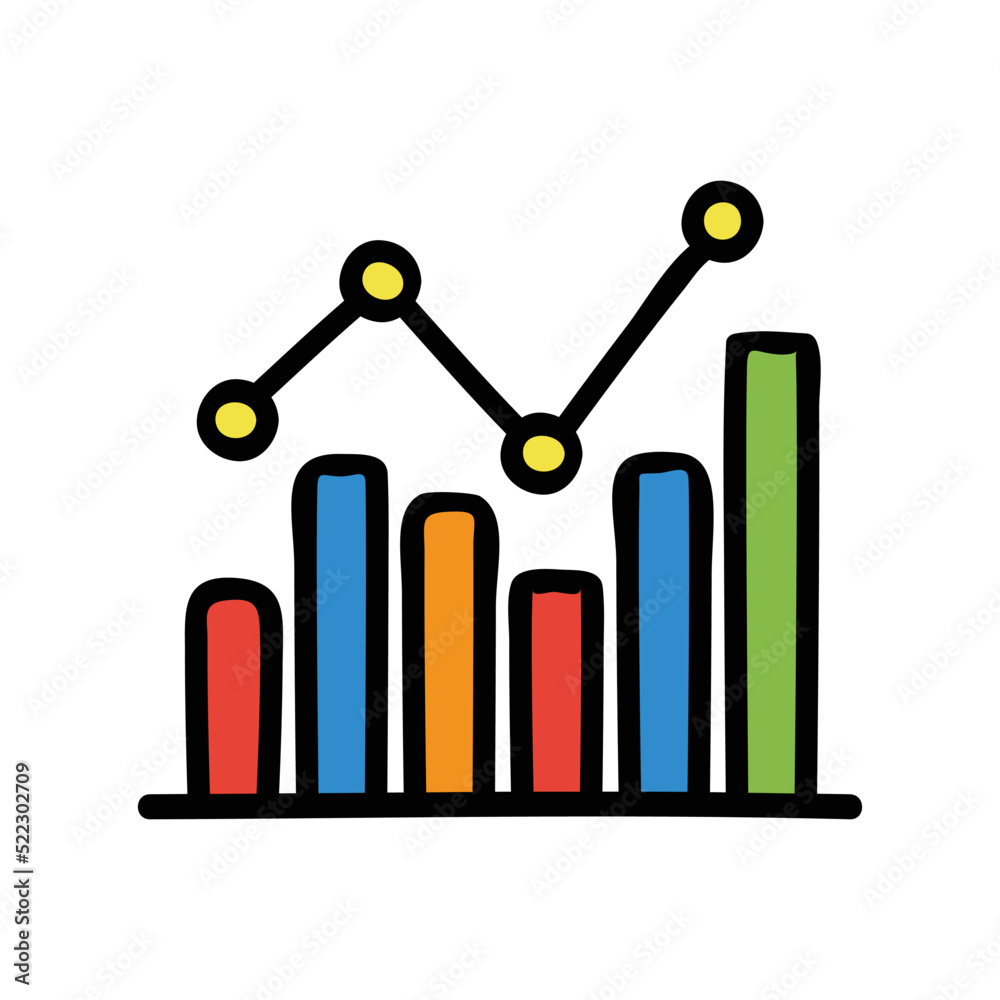 Analytics chart hand-drawn icon vector graphic illustration Analytics chart hand-drawn icon vector graphic illustration