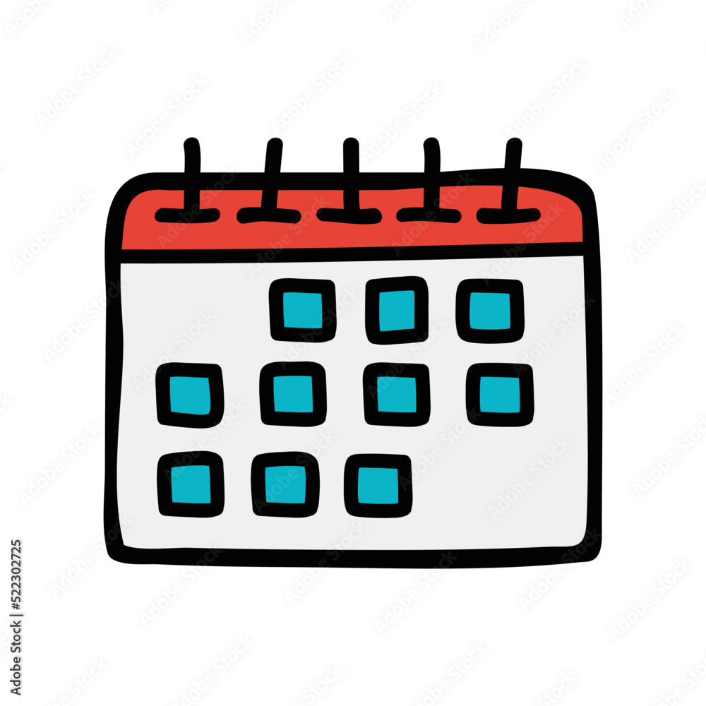 Calendar hand-drawn icon vector graphic illustration Calendar hand-drawn icon vector graphic illustration