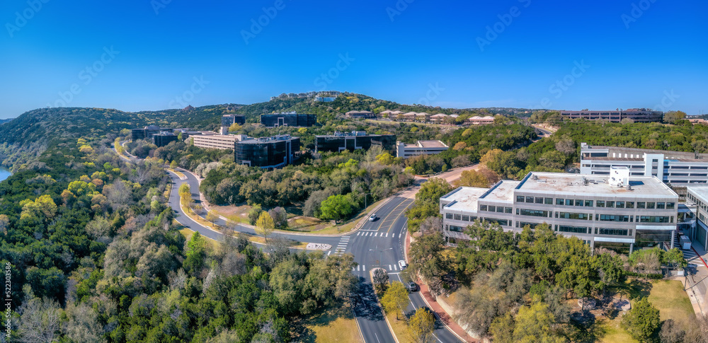 Austin, Texas- Panoramic view of commercial buildings