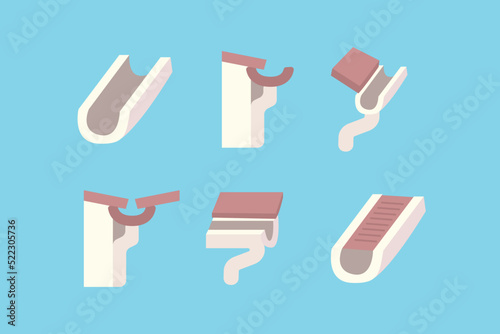 Rain gutter design vector flat isolated illustration