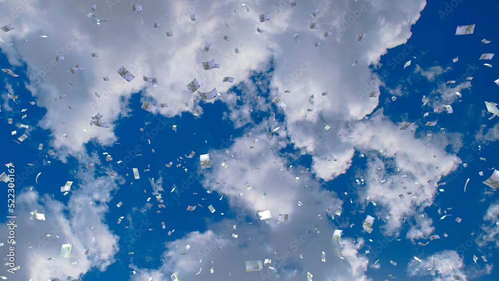 Money falling down from the sky 3D illustration. Money falling down from the sky 3D illustration.