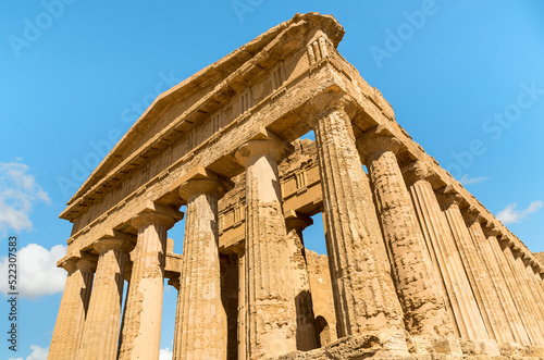 Temple of Concordia, located in the park of the Valley of the Temples in Agrigento, Sicily, Italy photo