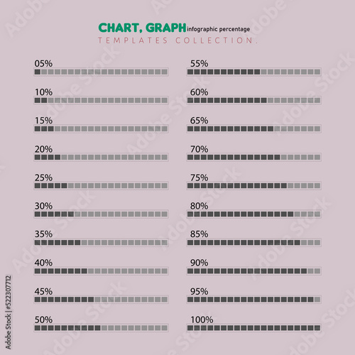 Circle chart, graph, infographic percentage templates collection.