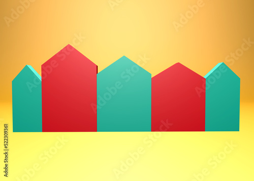 basic houses, neighborhood block concept