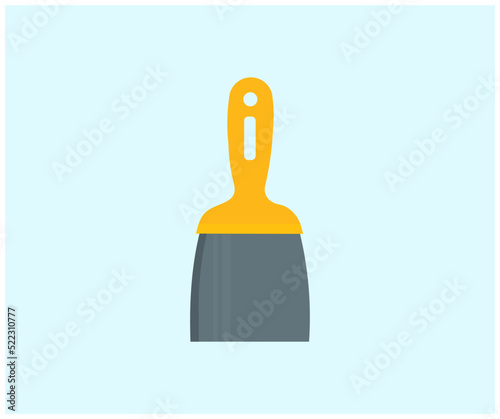 New spatula construction, Painter Puttied, Putty knife tool logo design. Closeup. Repair work of home. vector design and illustration.
