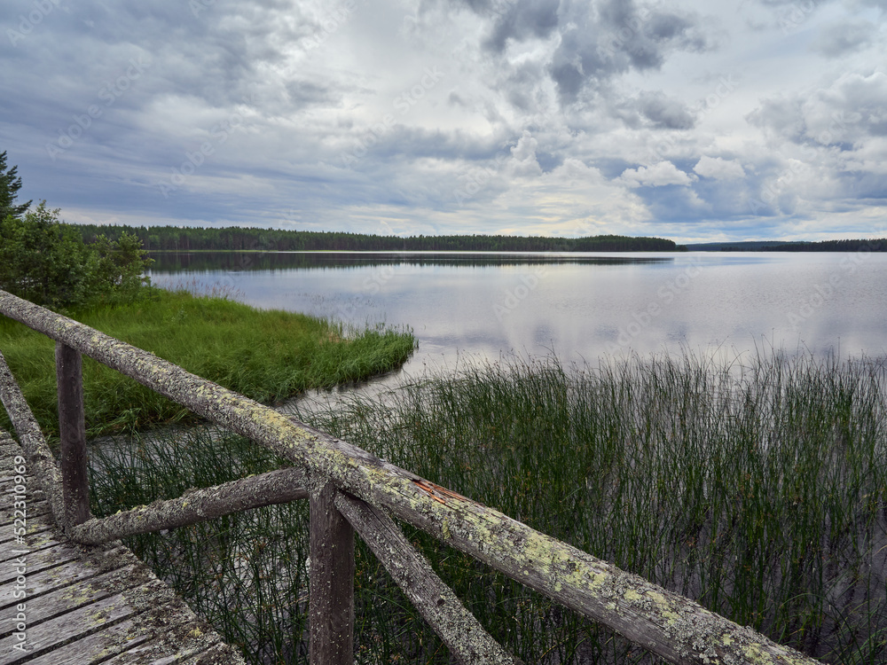 Patvinsuo National Park in Finland: Northern European nature, Suomunjarvi lake.