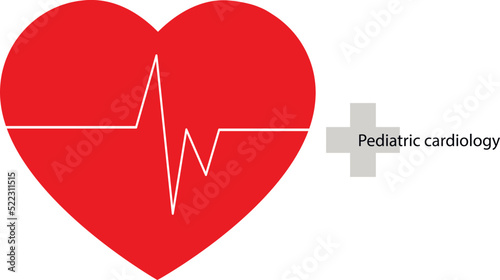 pediatric cardiology, illustration of a heart for printing or device