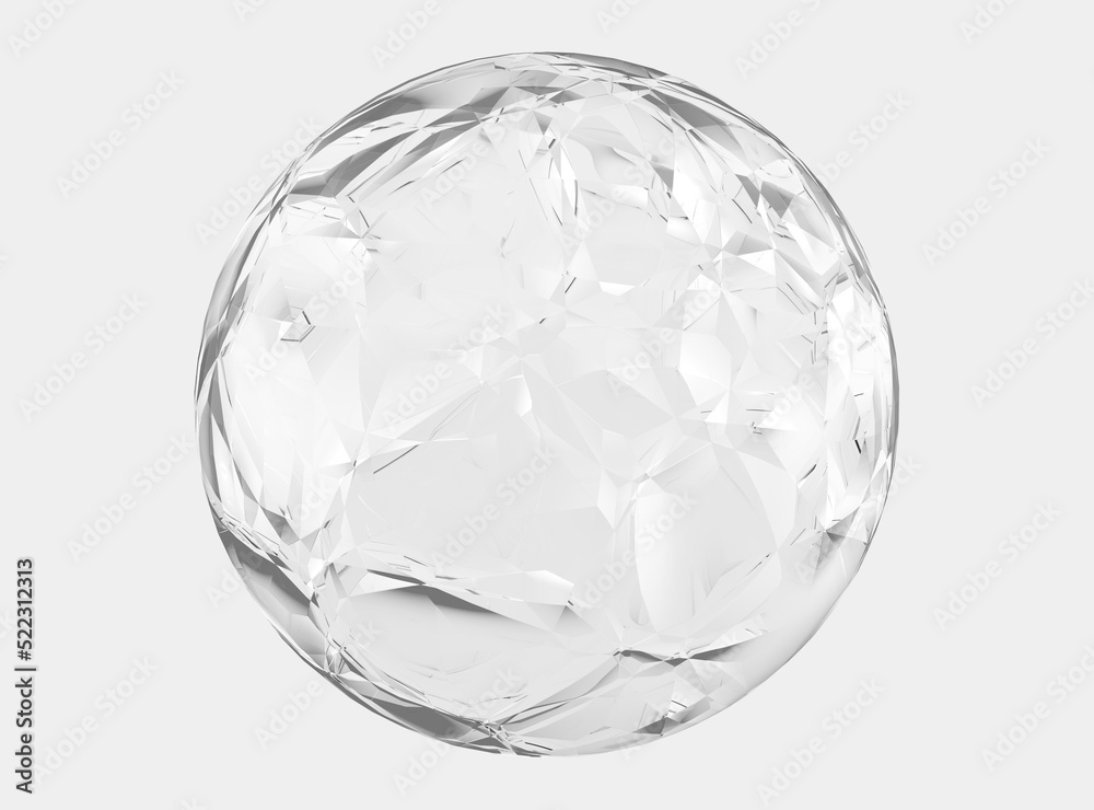 3d crystal ball isolated on white texture background with clipping path. Abstract bubble glossy 3d geometric shape object illustration render. 3d crystal ball isolated on white texture background with clipping path. Abstract bubble glossy 3d geometric shape object illustration render.