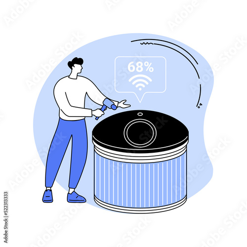 Waste sensors isolated cartoon vector illustrations.