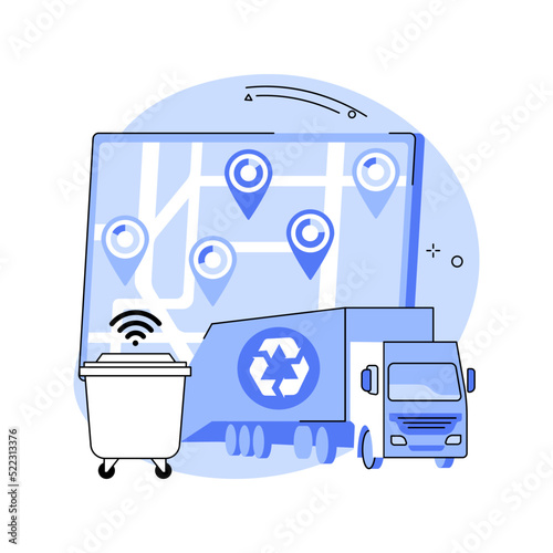 Smart waste collection isolated cartoon vector illustrations.