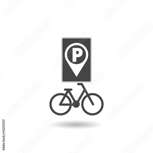 Bicycle parking sign with shadow