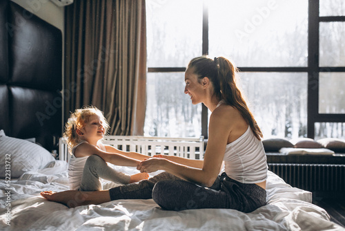 Photography Mother and daughter playing