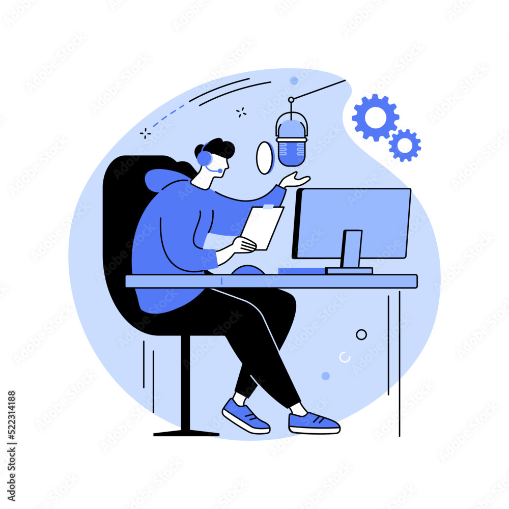 Voice-over artist isolated cartoon vector illustrations. Stock Vector | Adobe Stock Voice-over artist isolated cartoon vector illustrations. Stock Vector | Adobe Stock