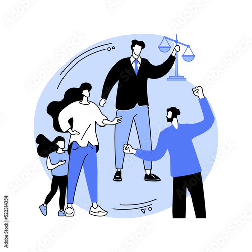 Child custody isolated cartoon vector illustrations.
