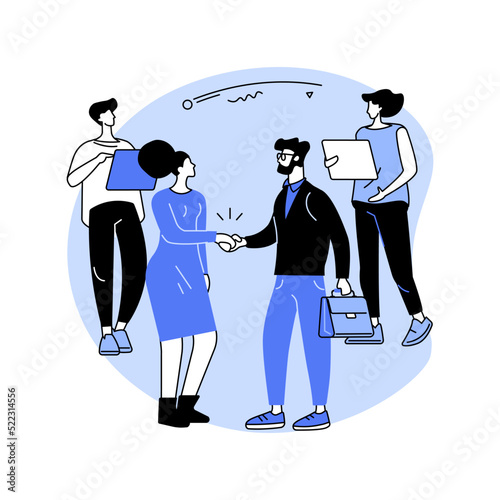 Facilitate business negotiations isolated cartoon vector illustrations.