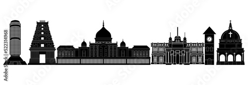 malaysia building icon set, malaysia building vector set sign symbol