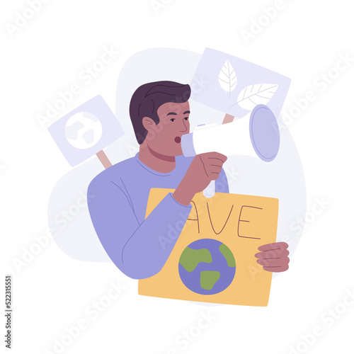 Fight for climate justice isolated cartoon vector illustrations.